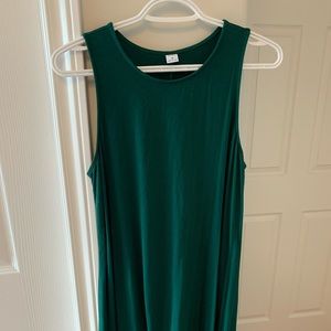 Green jersey swing dress